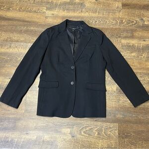 Talbots Blazer Women’s 12 Black Lined 2 Button Minimalist Coat Career Jacket
